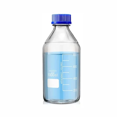 VVS 1000ml Borosilicate Glass Reagent Bottle pack of 1 for Lab Blue Screw Cap Wide Mouth Leakproof Chemical Storage