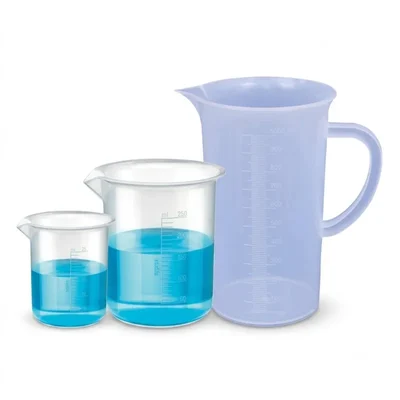 VVS Polypropylene Beaker 25ml 250ml 1000ml Jug Set School College Chemistry Lab Set 2