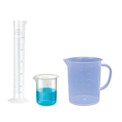 VVS Polypropylene Measuring Cylinder 250ml Beaker 50ml Jug 250ml Set School College Lab