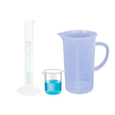 VVS Polypropylene Measuring Cylinder 10ml Beaker 25ml Jug 1000ml Set School College Lab