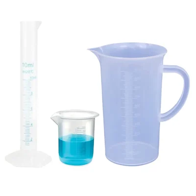 VVS Polypropylene Measuring Cylinder 10ml Beaker 100ml Jug 1000ml Set School College Lab