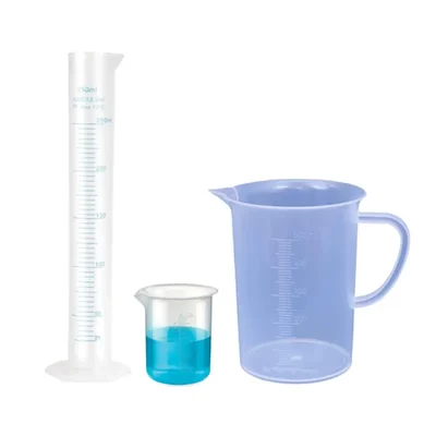 VVS Polypropylene Measuring Cylinder 250ml Beaker 50ml Jug 500ml Set School College Lab