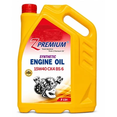 ZPremium 15W40 CK4  BS-6 Synthetic Oil for Petrol Cars Smooth Cold Start 5L