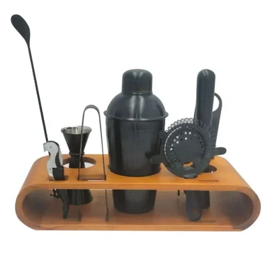 10 Pcs Black Bar Tool Set, Cocktail Shaker Set for Home Bars, Mixology, Parties, and Gifts