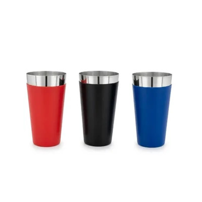 Combo of RED, BLACK and BLUE Malt Cup of 850 ml, Color Coded Malt Shaker Tins for Commercial Soda Fountains