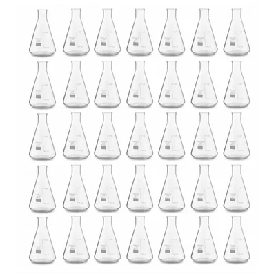 VVS 25ml Borosilicate Glass Conical Flask Pack of 30 Lab Supplies