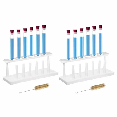 VVS 15x125mm Glass Test Tube Cork Set & Stand Pack of 2 Lab Ware