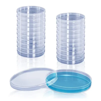 VVS 100mm Plastic Petri Dish Bacterial Culture Pack of 20 Lab Ware