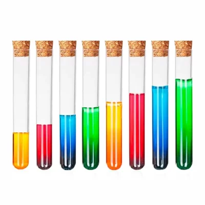 VVS 18x150mm Glass Test Tube Cork Set Pack of 8 Lab Ware