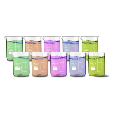 VVS 100ml Glass Scientific Beaker Pack of 10 Lab Supplies