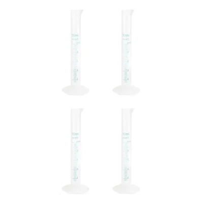 VVS 10ml Plastic Measuring Cylinder Hex Base Pack of 4 Lab Ware