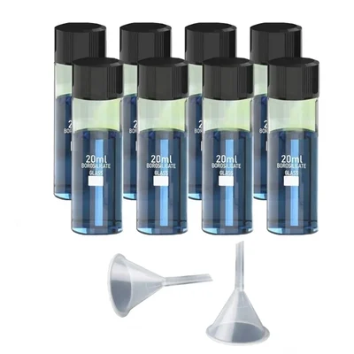 VVS 8pcs 20ml Clear Glass Vials Culture Tube PP Funnel 35mm PE Stopper Set For Lab Storage