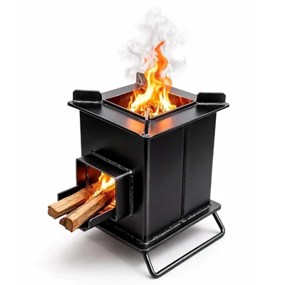 Wood Fire Steel Rocket Stove, Eco-Friendly Lakdi ka Chulha