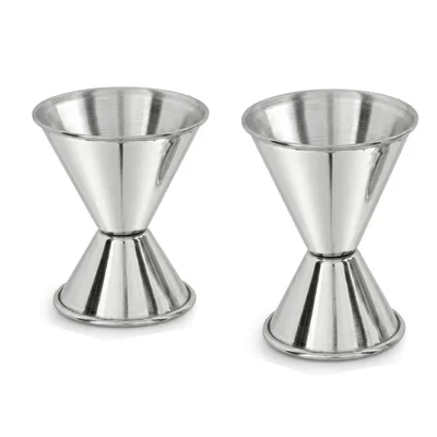 Combo of Cocktail Measuring SS Concial Cups, Jigger Set (25x50ml, 30x60ml)