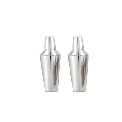 500ml Regular SS Cocktail Shaker (Pack of 2) Stainless Steel Drink Mixer Set for Home Bars, Parties & Mixology