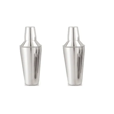 750ml Regular SS Cocktail Shaker (Pack of 2) Stainless Steel Drink Mixer Set for Home Bars, Parties & Mixology