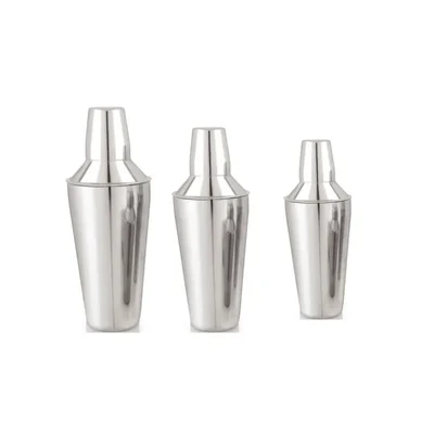 Combo of 250ml, 500ml & 750ml Regular SS Cocktail Shaker for Home Bars, Parties & Mixology