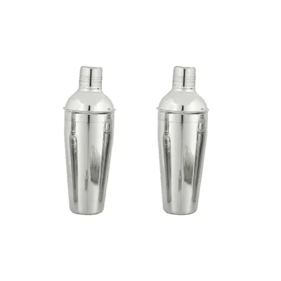 800ml Regular SS Cocktail Shaker (Pack of 2), CSDS75C Stainless Steel Drink Mixer Set for Home Bars, Parties & Mixology