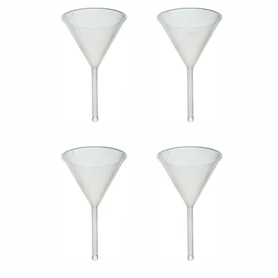 VVS 50mm Polypropylene Clear Pack of 4 All Purpose Liquid Powder Lab Analytical Funnel