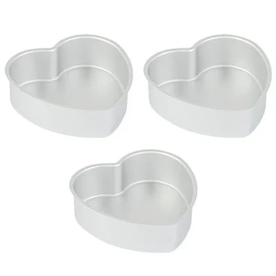 RINKLE TRENDZ 3pcs Aluminium Heart Cake Mould, Cake Pan for Bakery Use