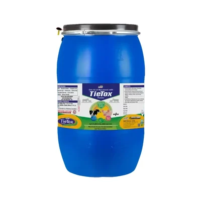 REFIT ANIMAL CARE Toxin Binder Powder Supplement for Cattle, Goats and Livestock (Tie Tox 50 Kg. Drum)