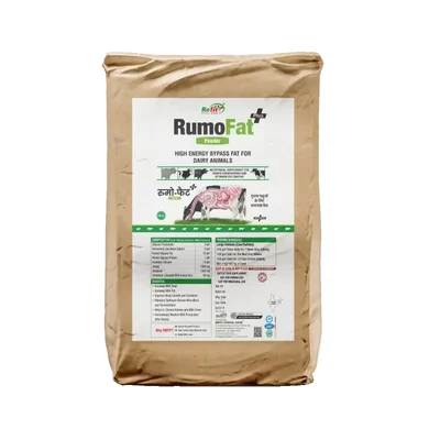 REFIT ANIMAL CARE Rumen Bypass Fat Powder for Cows, Buffalo, Goat, Cattle and Other Dairy Animals (Rumo Fat 25kg Bag)