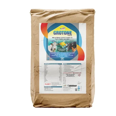REFIT ANIMAL CARE Mineral Mixture Powder for Cow, Cattle, Poultry, Fish and Aqua (Grotone Forte 25 Kg. Bag)