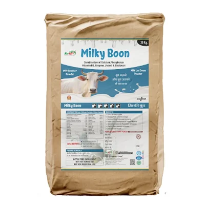 REFIT ANIMAL CARE Milk Booster & Milk Let Down Powder for Cow, Cattle & Dairy Farm Animals (Milky Boon 25 Kg Bag)