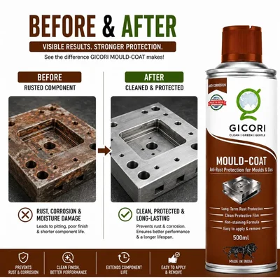 GICORI Mould Coat Clear 500ml Anti Rust Protection Spray for Long Term Storage Die Corrosion Prevention Metal Surface Coating