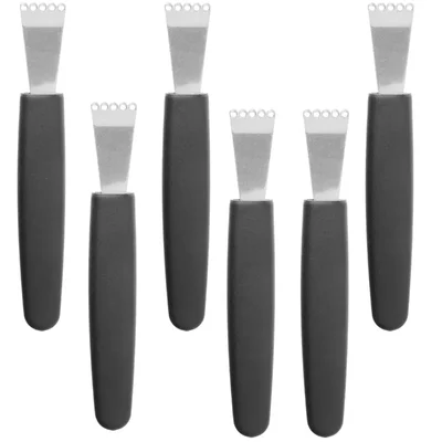 6.5 Inch Stainless Steel Lemon Zester Channel Knife Pack of 6 with Ergonomic Handle for Citrus, Cheese and Bar Garnishes