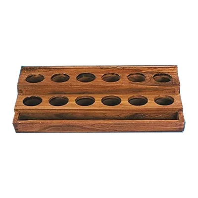 Akivin Polished Hard Wood Staining Bottle Stand Holds Twelve 30 ml Dropping Bottles Histology Lab