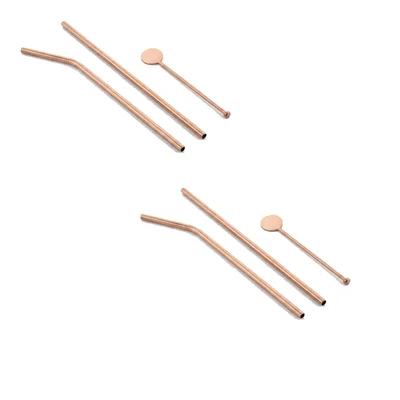 7.4 Inch Stirrer Straw Set, Pack of 6, SST19RG Reusable Drink Stirrers for Cocktails and Coffee
