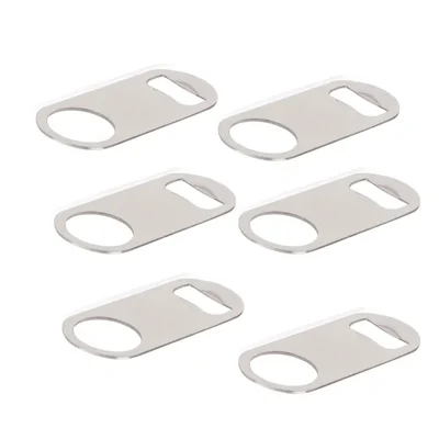 4.25 Inch Stainless Steel Flat Bottle Opener Pack of 6 for Bartenders, Kitchens, and Parties