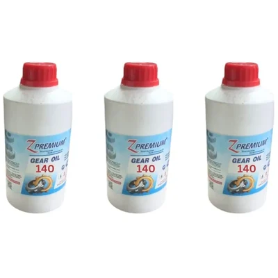 ZPremium Oil 140 High Viscosity Gear Oil 1L Pack of 3 Superior Wear Protection Heavy Duty Manual Transmission Industrial
