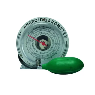 Akivin Aneroid Barometer Vertically Inside A Transparent Case Rubber Bulb Pressure Observation