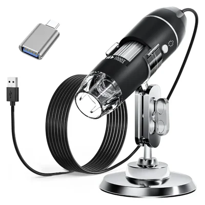 Akivin 1000X Magnification USB Digital Microscope LED Illumination Lab Inspection Portable Electronic Camera