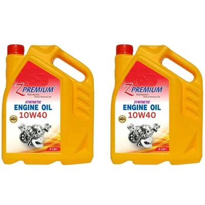 Z Premium 10W40 Engine Oil 5L Pack of 2 | Fully Synthetic Petrol & Diesel Lubricant for Smooth Operation & Cold Starts