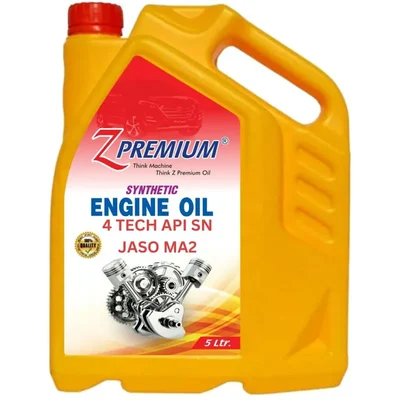 ZPremium 4 TECH API SN JASO MA2 Fully Synthetic Engine Oil 5L for High Performance Motorbike Engines Superior Lubrication