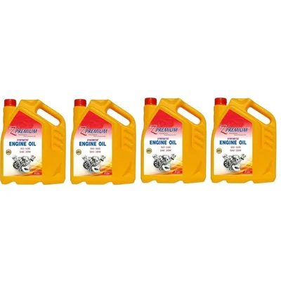 ZPremium ISO-100 SAE-30W Engine Oil 5L Pack of 4 High Performance Synthetic Motor Oil Clean Start Protection Lubricant