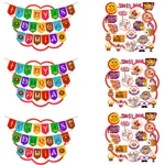 Pack of 3, 24pcs "It's My 1st Durga Puja" Items Combo, Wall Hanging Banner & Photo Booth Props for Hindu Festival Party