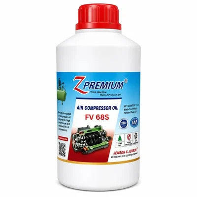 ZPremium FV 68S Synthetic Air Compressor Oil 1 Litre POE Based Lubricant Industrial Compressors Heavy Duty