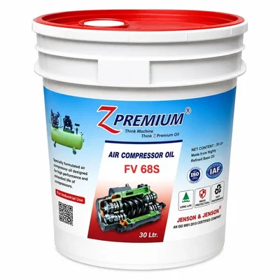 ZPremium FV 68S Synthetic Air Compressor Oil 10 Litre POE Based Lubricant Industrial Compressors Heavy Duty