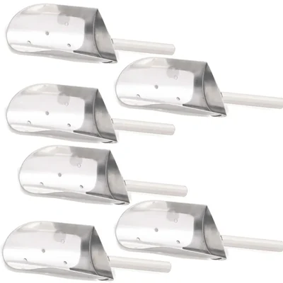 Pack of 6, 9.5 inch SS Ice Cube Perforated Scoop, Eco Model for Commercial Kitchen & Bar