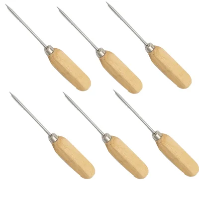 (Pack of 6) 8.6 inch Premium Ice Pick with Wooden Handle