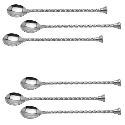 Pack of 6, 15 inch BSTD16 Bar Spoon, Stainless Steel Cocktail Stirring Tool