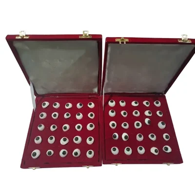 Conxport 50 Pieces Brown Artificial Eyes Optometry Lab Equipment