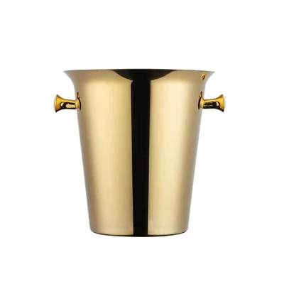 9x9.5 inch Stainless Steel Rose Gold Wine and Champagne Bucket with Knob Handles for Home Bar and Catering