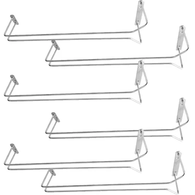 Pack of 6 Stainless Steel Glass Hanger 9.8 Inch Under Cabinet Stemware Rack for Bar Kitchen Storage