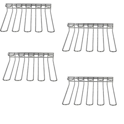 4 Slot Stainless Steel Glass Hanger 6pcs, 12.4 x 11.4 x 2.3 inch Stemware Rack for Bar Kitchen Storage
