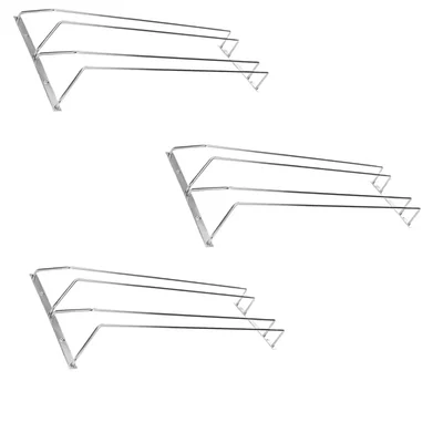 2 Slot Wired Glass SS Hanger 9.8 inch, Pack of 6, Under Cabinet Stemware Rack for Bar